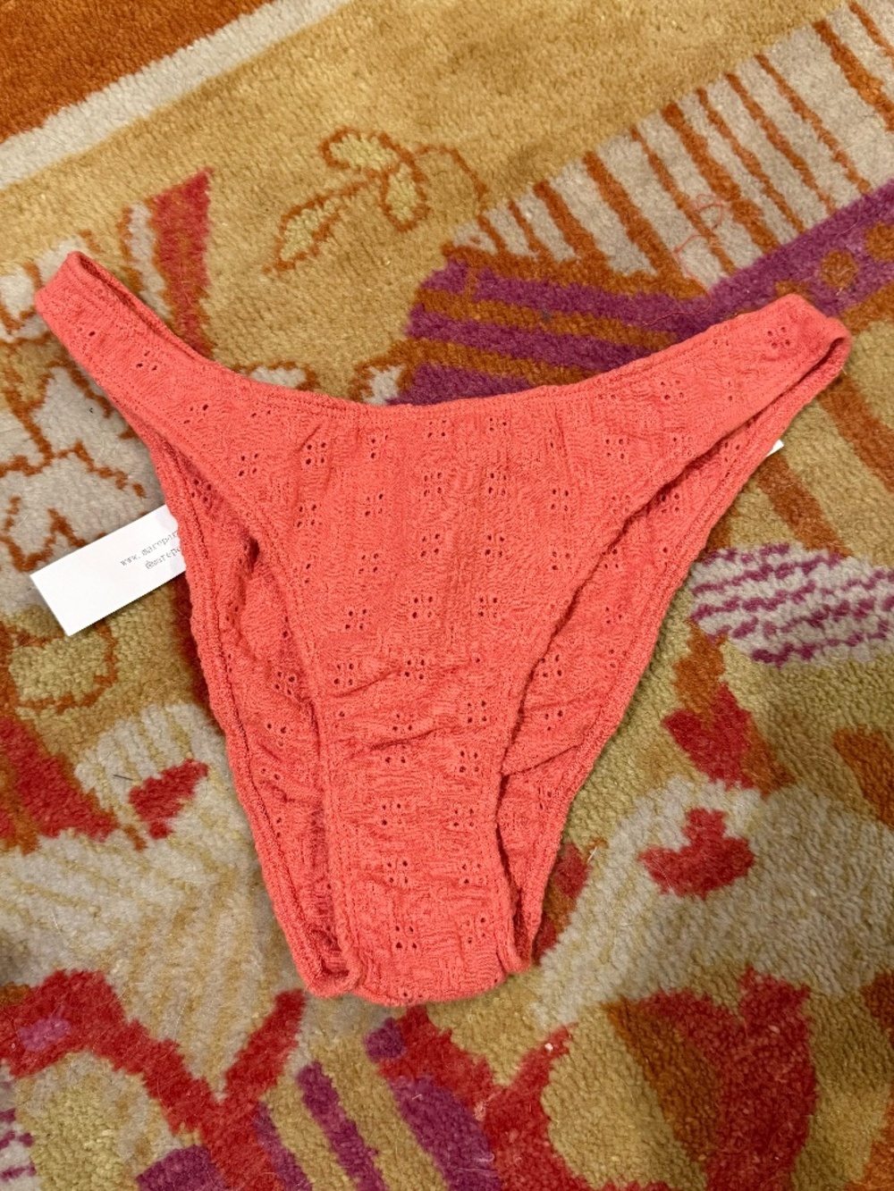 Mare Perpetua Small S eyelet bikini bottoms coral orange